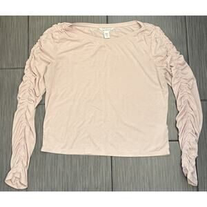 Athleta All Around Ruched Long Sleeve Shirt Dusty Pink Size Medium